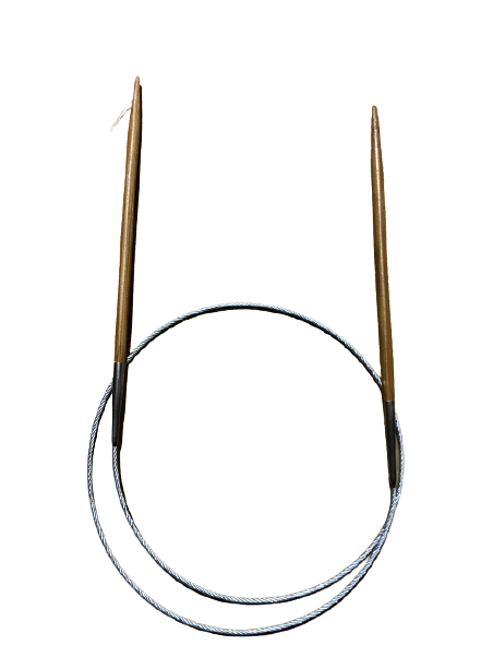 Palillo Circular Bambú Cable Metálico