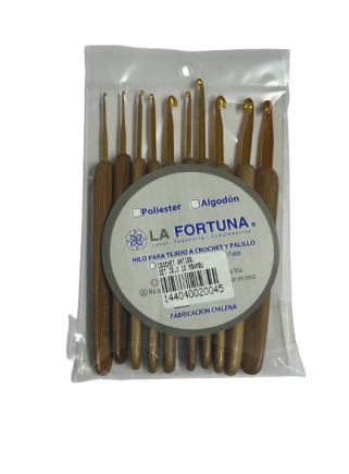 Set Crochet Bambú Dorado