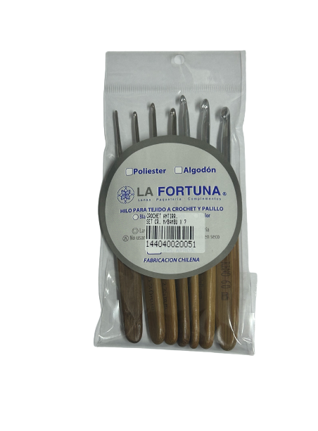 Set Crochet Mango Bambú Niquelado